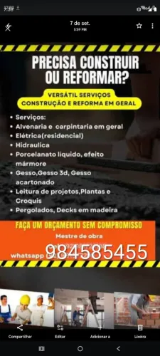 Construção reforma e reparos( Versátil serviços)