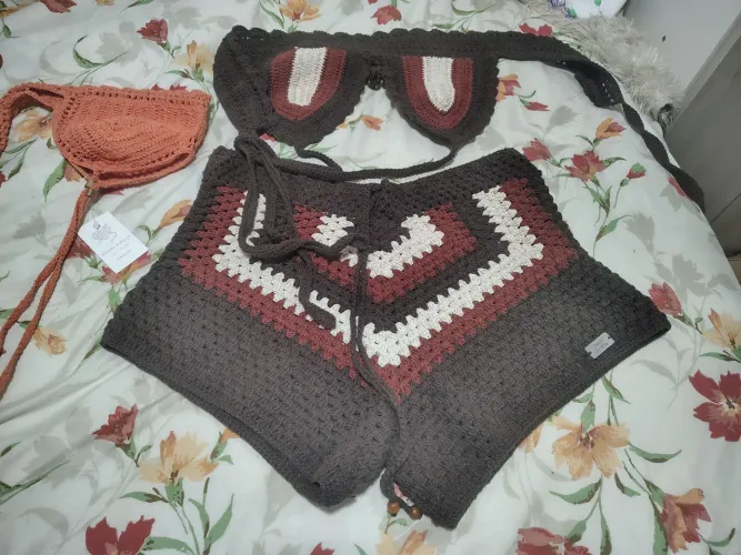 Conjunto de crochê tamanho G