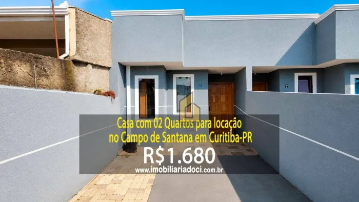 Casa com 02 Quartos no Campo de Santana em Curitiba-PR - Locação por R$1.680,00