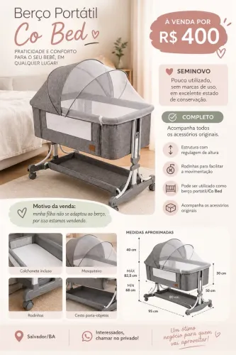 Berço portátil para quarto do casal