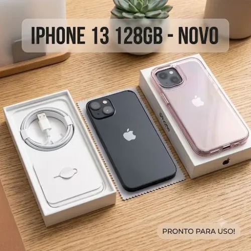iPhone 13 128GB NOVO | Meia-Noite | Dual SIM | A15 Bionic | Completo | Oportunidade!