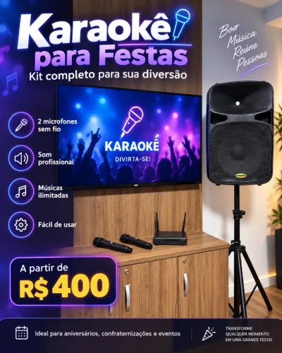 Karaokê - Sua festa completa com Som profissional