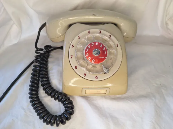 Telefone Antigo Ericsson Disco Década 70/80 Vintage Retrô Bege