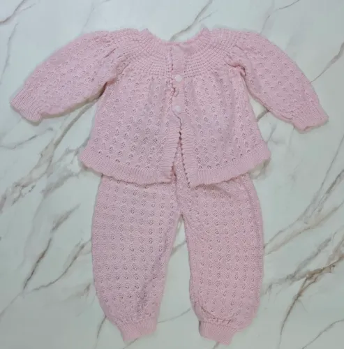 Conjunto rosa bebê  delicado e quentinho RN
