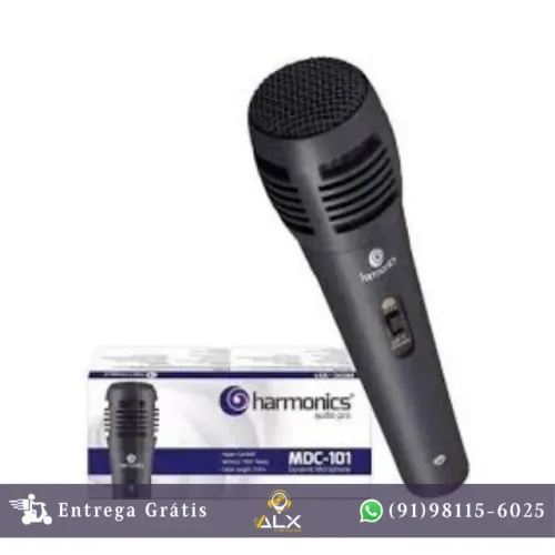 Microfone C/ Cabo 3mts Harmonics Mdc101 Dinâmico Supercardióide Preto *ENTREGA GRÁTIS*