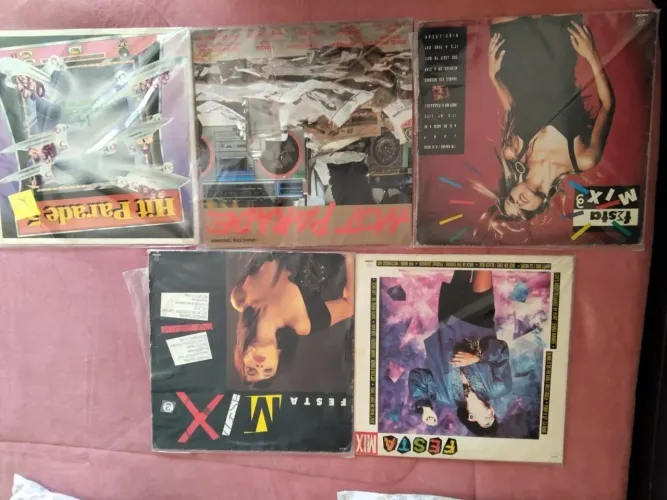 Lote vinil Festa Mix, Hit Parade e Hot Parade.