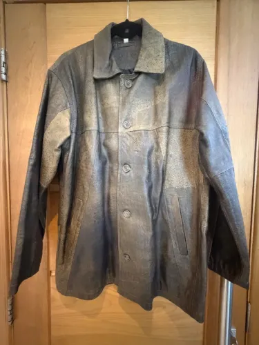 Casaco de Couro Vintage Retrô Julian Marcuir Masculino Tam 48