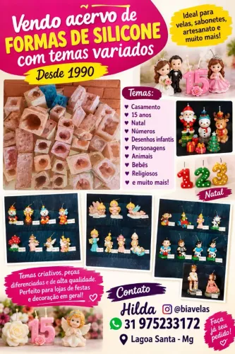 Acervo formas de silicone usadas para artesanato