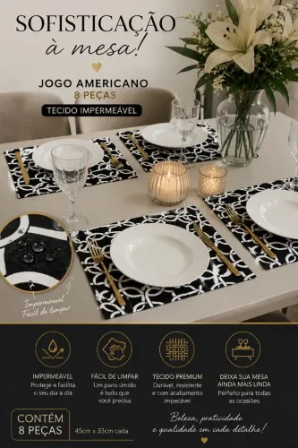 Jogo americano 8 peças