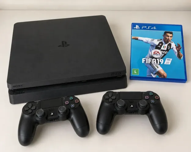 Ps4 slim 1tb ,2controles e FIFA19