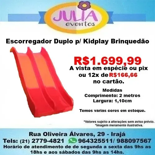 Escorregador Duplo Kidplay Brinquedão Peças Acessórios Brinquedão