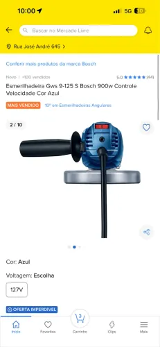 Esmerilhadeira lixadeira Bosch com regulagem de velocidade