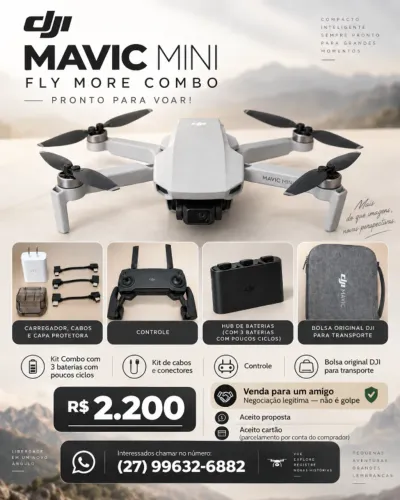 DJI MAVIC MINI FLY MORE COMBO - PRONTO PARA VOAR!