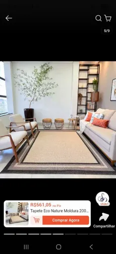 Tapete Eco Nature Moldura 200x300 Design Moderno, Fácil de Limpar e Super Resistente