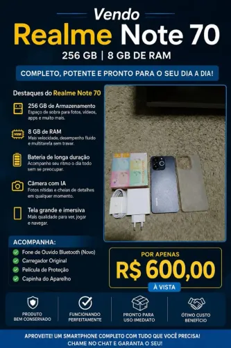 Vendo Realme note 70 original