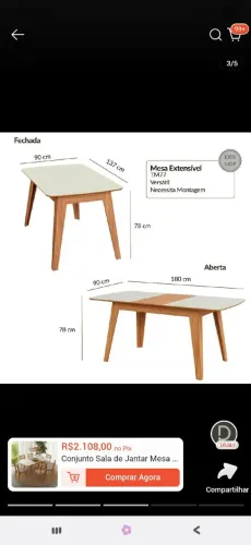 mesa evolutiva 6 cadeiras