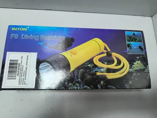 Lanterna de Mergulho F9 Inton 1200 Lumens 300Mts Alcance Amarelo/Branco