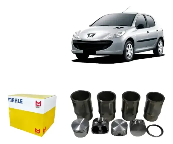KIT Camisa, Pistão e Anéis Citroen C3 / Peugeot 206 207 Mahle