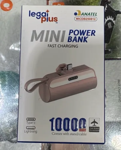 Mini carregador portátil 10 mil am valor 40$ só cor rosa !