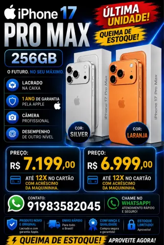 IPHONE 17 PRO MAX, 256 GB, LACRADO 