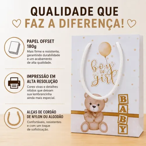 Sacolinha personalizada , chá revelação