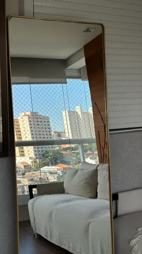 Espelho borda dourada