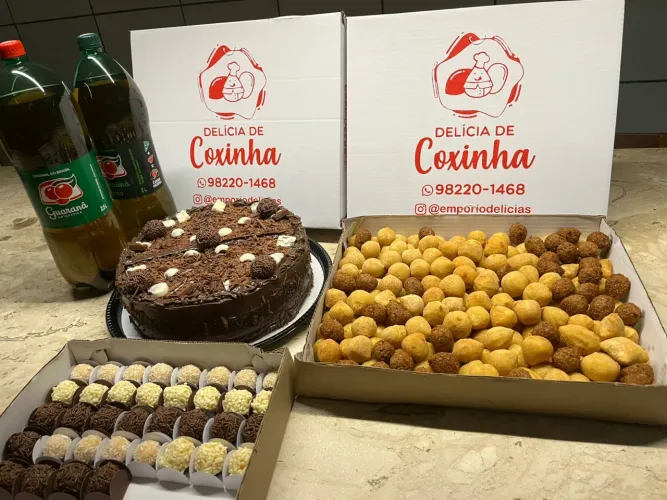 Bolo, salgados, docinhos (Kit festa)