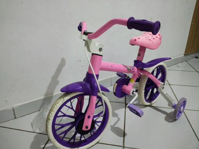 BICICLETA INFANTIL NATHOR CAT ARO 12 - ROSA/LILÁS