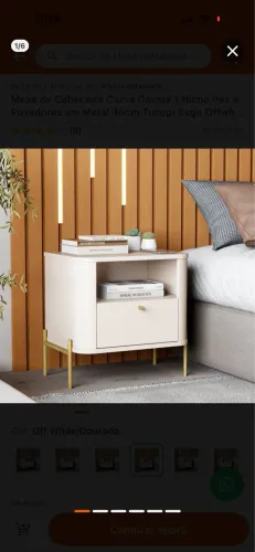 Duas Mesa de cabeceira off white