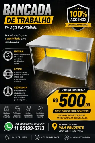 Balcão industrial de aço inos mais paneleiro