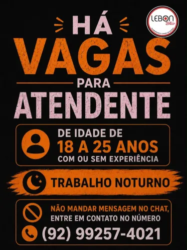 vaga para atendente
