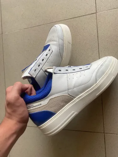 Tênis Urban Performance Stride Fusion Off White/Azul - Negocio Preço