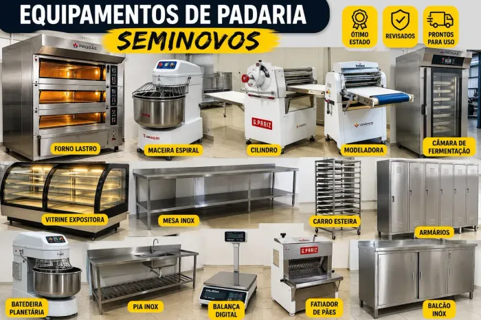 EQUIPAMENTOS DE PADARIA SEMINOVOS À VENDA