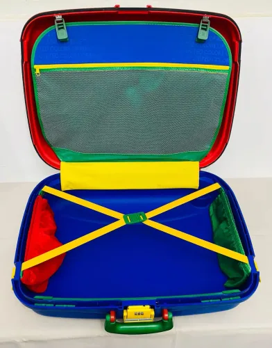 Mala Vintage Benetton Anos 80/90 Rígida Color Block Rara