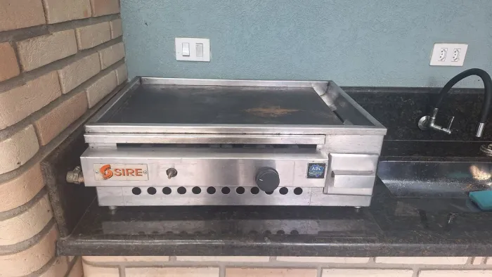 Chapa de Lanche / Degustação Profissional SIRE a Gás em Aço Inox
