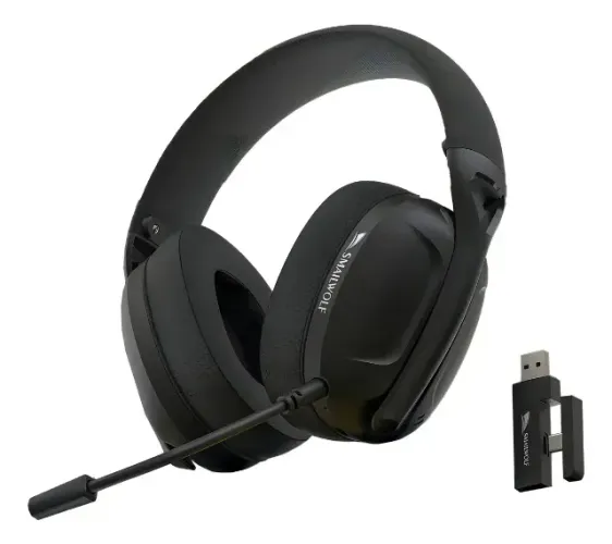 Headset Gamer Smailwolf L80 Ultraleve C/ Tri-mode Preto