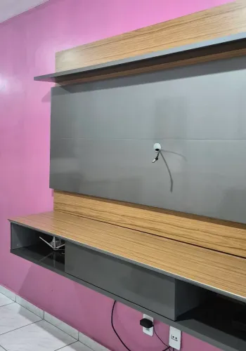 Painel Home Napoles 2.20 noce com cinza pérola.