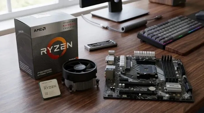 Placa mãe asrock B450m + processador Ryzen 3200g