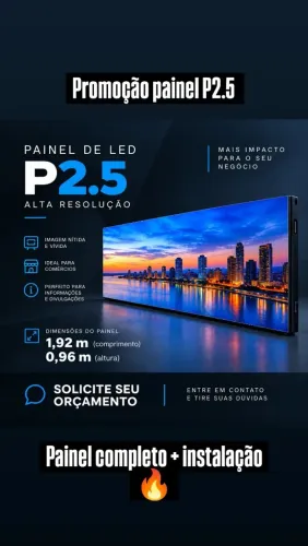Painel de Led Alta resolução P2.5 2x1 Venda e instalação