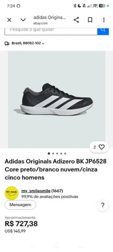 Tênis adidas BK, modelo importado japão. Corrida