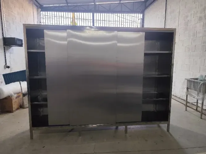 Armário Inox Porta de Correr 1200x600x900mm Profissional
