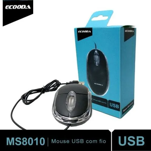 Mouse Usb Óptico MS8010 Ecooda Notebook Pc Led Acrilico Scroll Barato