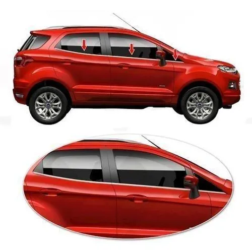 Aplique Pestanas Cromadas para Vidros - Ecosport / HB20 / Onix / Prisma / Palio / Gol