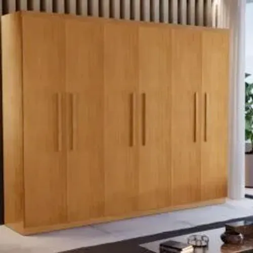 Guarda roupa 6 portas com puxadores em madeira!! Tt9872