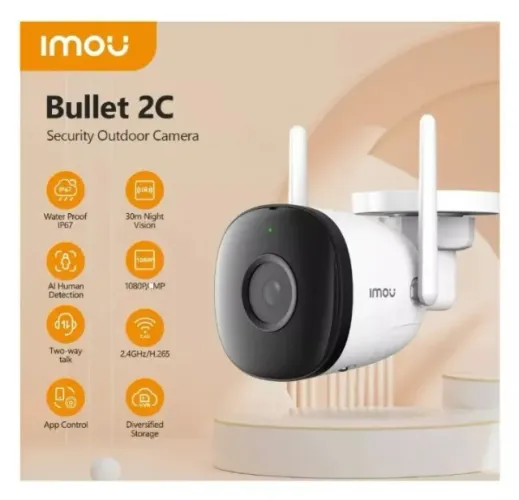 Câmera Ip Wifi Imou Bullet 2c Full Hd 1080p A Prova D'agua
