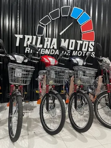 Bicicleta Elétrica Sousa Bike preta/vermelha/azul