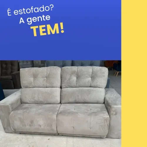 Sofá em promoção com 3 lugares reclinavel