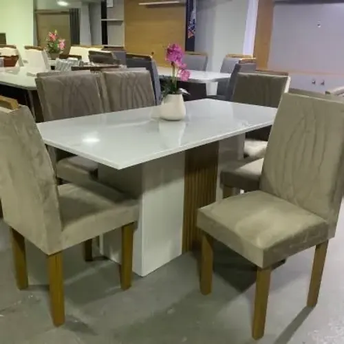 Mesa 6 cadeiras Doha 160x80 - ENTREGA HOJE !!!