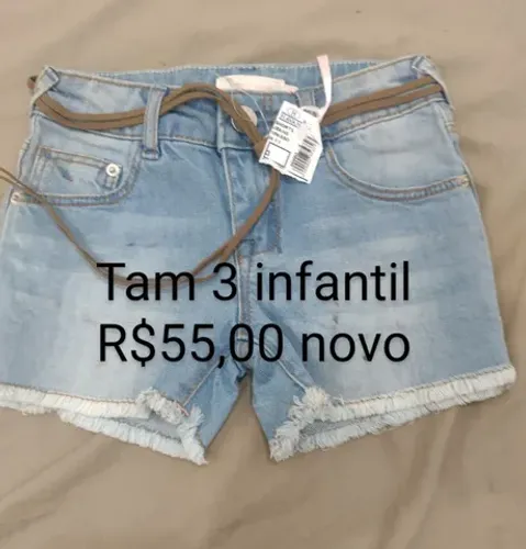 Dois shorts infantil Tam 3/ valor para os dois