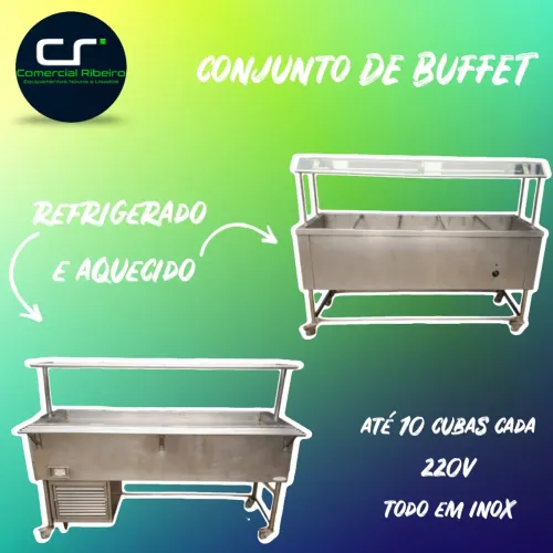 Conjunto de Buffet Refrigerado e Aquecido